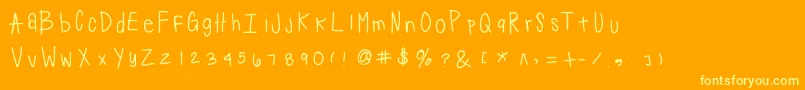 Suji Font – Yellow Fonts on Orange Background