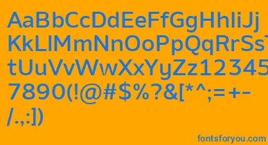 AminoMedium font – Blue Fonts On Orange Background