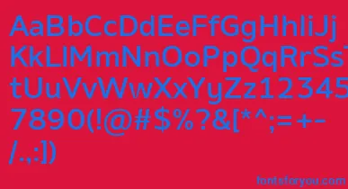 AminoMedium font – Blue Fonts On Red Background