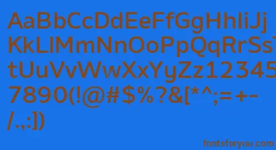 AminoMedium font – Brown Fonts On Blue Background