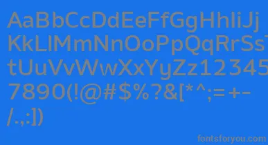 AminoMedium font – Gray Fonts On Blue Background