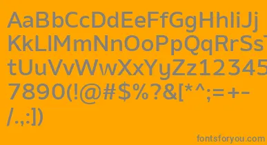AminoMedium font – Gray Fonts On Orange Background