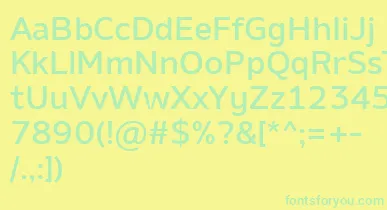 AminoMedium font – Green Fonts On Yellow Background