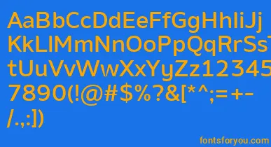 AminoMedium font – Orange Fonts On Blue Background