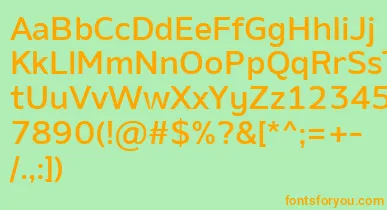 AminoMedium font – Orange Fonts On Green Background