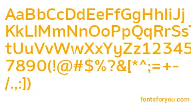 AminoMedium font – Orange Fonts On White Background