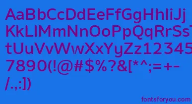 AminoMedium font – Purple Fonts On Blue Background