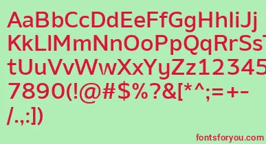 AminoMedium font – Red Fonts On Green Background