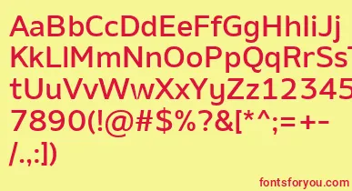 AminoMedium font – Red Fonts On Yellow Background
