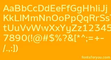 AminoMedium font – Yellow Fonts On an Orange Background