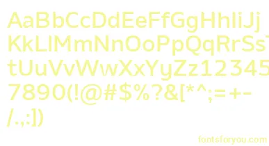 AminoMedium font – Yellow Fonts On White Background