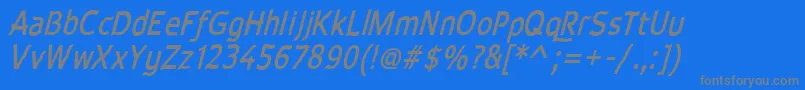 Wavebiフォントについての詳細 フォントWavebi – 青い背景に灰色の文字