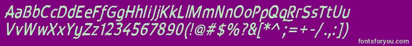 Wavebiフォントについての詳細 フォントWavebi – 紫の背景に緑のフォント