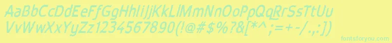Wavebi Font – Green Fonts on Yellow Background