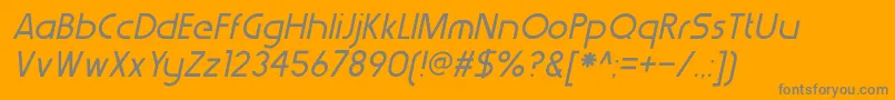 Weitere Informationen zur WerkhausItalic-Schriftart WerkhausItalic-Schriftart – Graue Schriften auf orangefarbenem Hintergrund