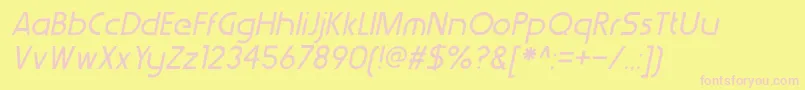 fuente WerkhausItalic – Fuentes Rosadas Sobre Fondo Amarillo