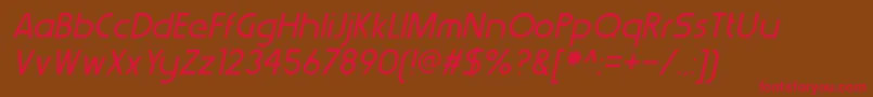 Fonte WerkhausItalic – fontes vermelhas em um fundo marrom