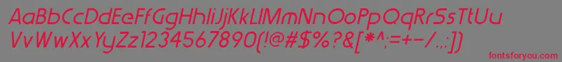 WerkhausItalic-fontti – punaiset fontit harmaalla taustalla