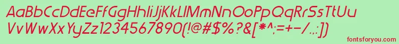 フォントWerkhausItalic – 赤い文字の緑の背景