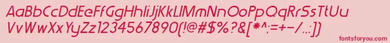 フォントWerkhausItalic – ピンクの背景に赤い文字