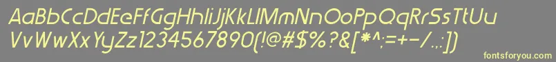 WerkhausItalic-Schriftart – Gelbe Schriften auf grauem Hintergrund