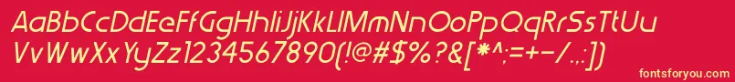 Шрифт WerkhausItalic – жёлтые шрифты на красном фоне