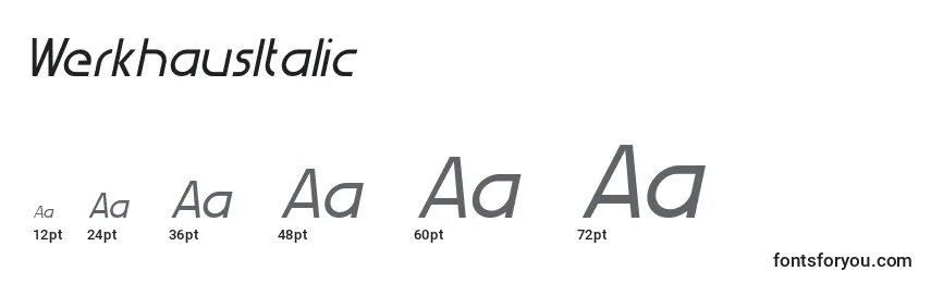 Размеры шрифта WerkhausItalic
