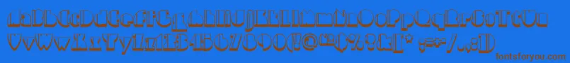 Highfivejivenf Font – Brown Fonts on Blue Background