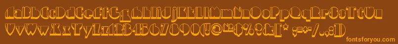 Highfivejivenf Font – Orange Fonts on Brown Background