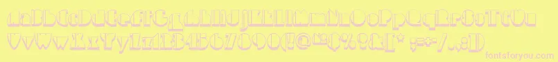 Highfivejivenf Font – Pink Fonts on Yellow Background