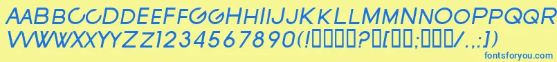 SfNewRepublicScItalic Font – Blue Fonts on Yellow Background