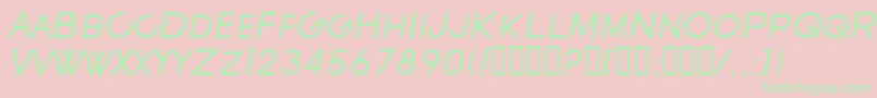 フォントSfNewRepublicScItalic – ピンクの背景に緑の文字