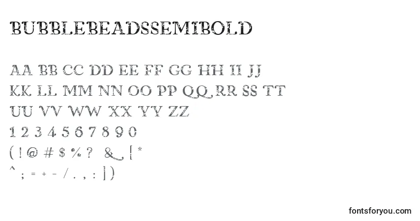 Czcionka BubblebeadsSemibold – alfabet, cyfry, specjalne znaki