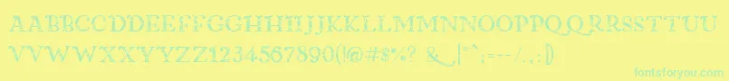 BubblebeadsSemibold Font – Green Fonts on Yellow Background