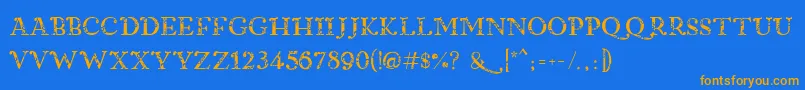 BubblebeadsSemibold Font – Orange Fonts on Blue Background