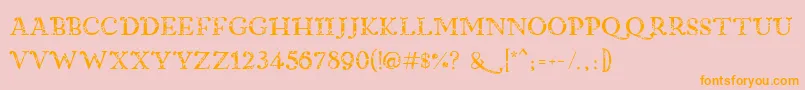 BubblebeadsSemibold-Schriftart – Orangefarbene Schriften auf rosa Hintergrund