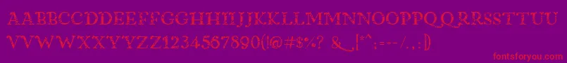 BubblebeadsSemibold-Schriftart – Rote Schriften auf violettem Hintergrund