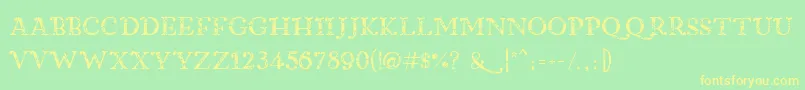 BubblebeadsSemibold Font – Yellow Fonts on Green Background