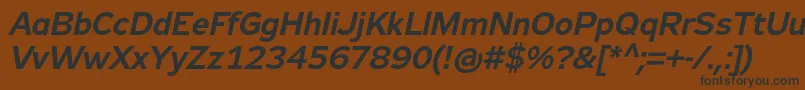 Zeppelin33Italic-Schriftart – Schwarze Schriften auf braunem Hintergrund