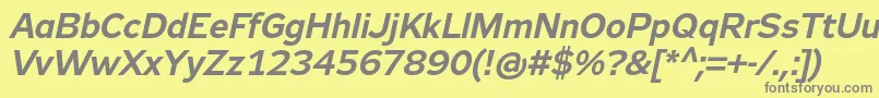 Zeppelin33Italic Font – Gray Fonts on Yellow Background