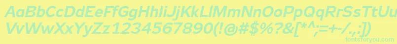 Zeppelin33Italic Font – Green Fonts on Yellow Background