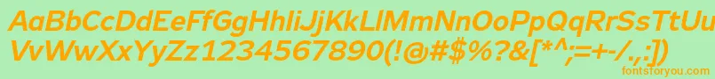 Zeppelin33Italic Font – Orange Fonts on Green Background