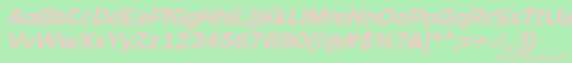 Zeppelin33Italic Font – Pink Fonts on Green Background