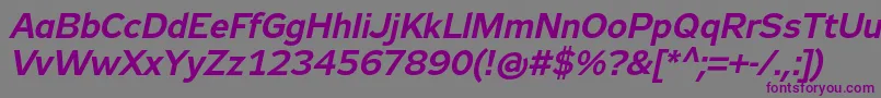Zeppelin33Italic Font – Purple Fonts on Gray Background