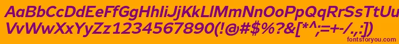 Zeppelin33Italic Font – Purple Fonts on Orange Background