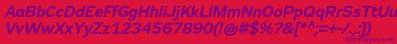 Zeppelin33Italic-Schriftart – Violette Schriften auf rotem Hintergrund