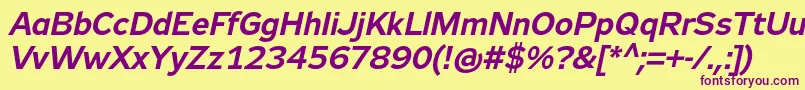 Zeppelin33Italic Font – Purple Fonts on Yellow Background