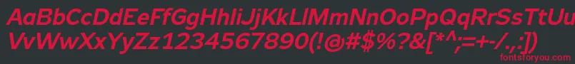 Zeppelin33Italic Font – Red Fonts on Black Background