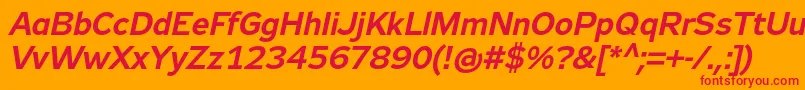 フォントZeppelin33Italic – オレンジの背景に赤い文字