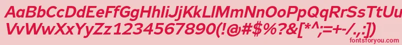 フォントZeppelin33Italic – ピンクの背景に赤い文字
